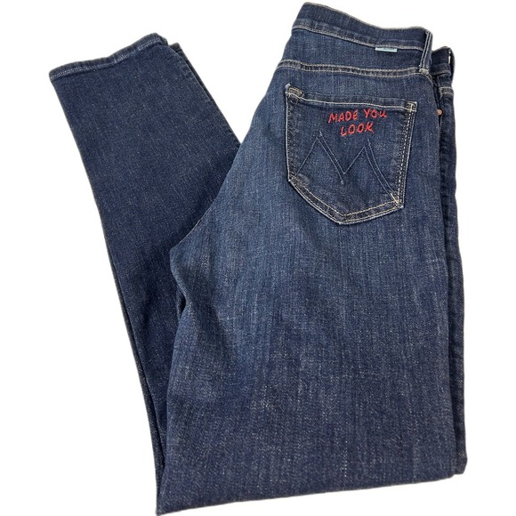 Mother Jeans Womens 28x27 Blue‎ The Dazzler Clean Sweep Denim Stretch - Picture 1 of 10